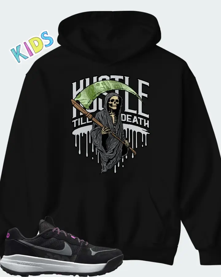 Nike ACG Lowcate Black Cool Grey Hyper Violet Matching Kid's Hoodie