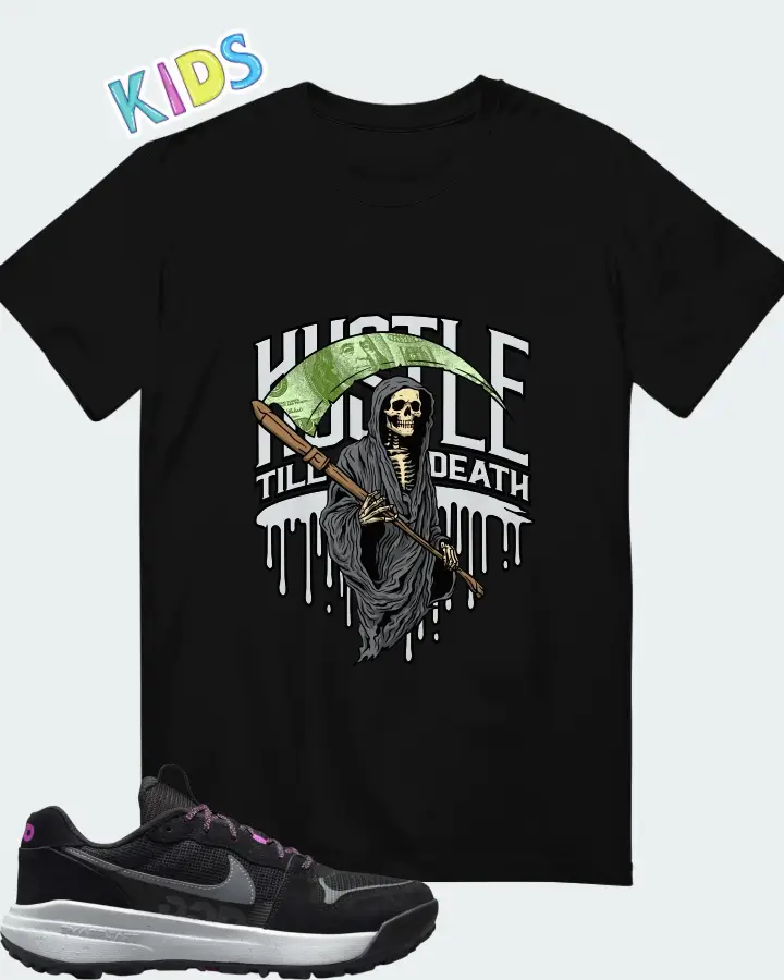 Nike ACG Lowcate Black Cool Grey Hyper Violet Matching Kid's T-Shirt
