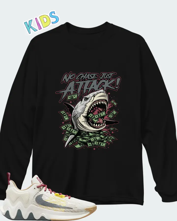 Nike Giannis Immortality 2 White Grey Fog Matching Kid's Long Sleeve T-Shirt