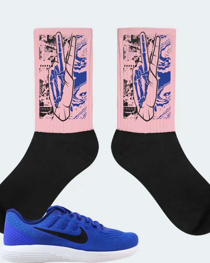 Nike Lunarglide 8 Sneaker Matching Pink Socks - Peace of mind