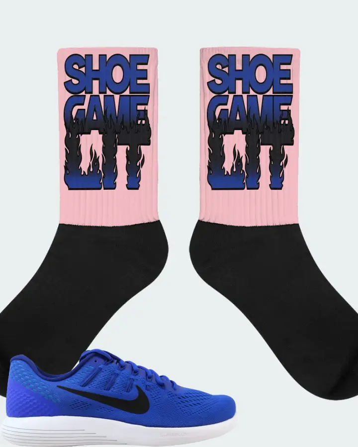 Nike Lunarglide 8 Sneaker Matching Pink Socks - Shoe Game Lit Refreshed