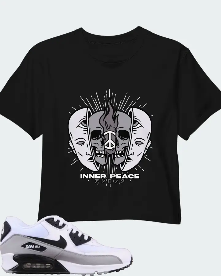 Nike Air Max 90 Essential White Black Grey Matching Crop Top