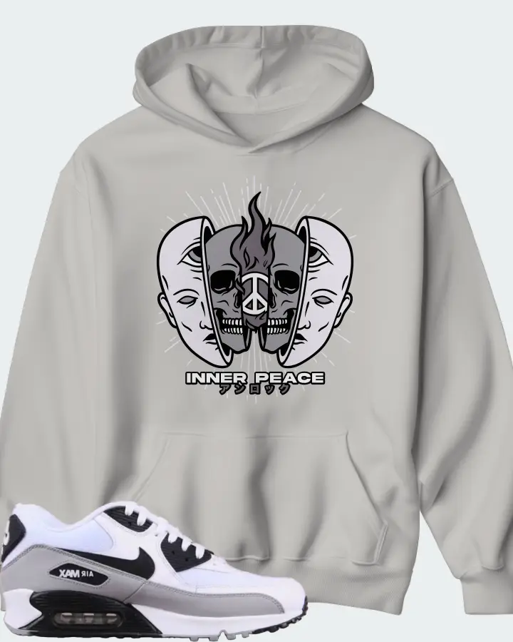 Nike Air Max 90 Essential White Black Grey Matching Hoodie