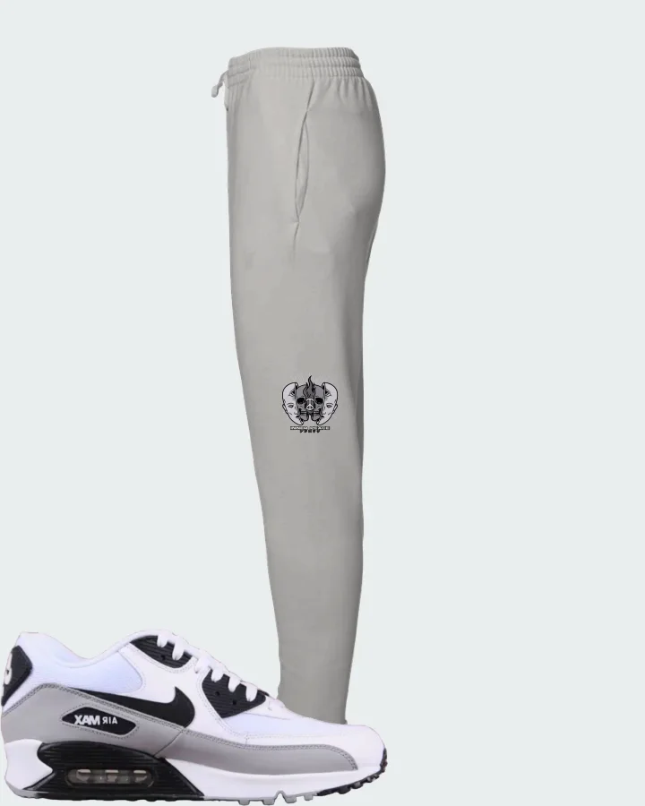Nike Air Max 90 Essential White Black Grey Matching Joggers