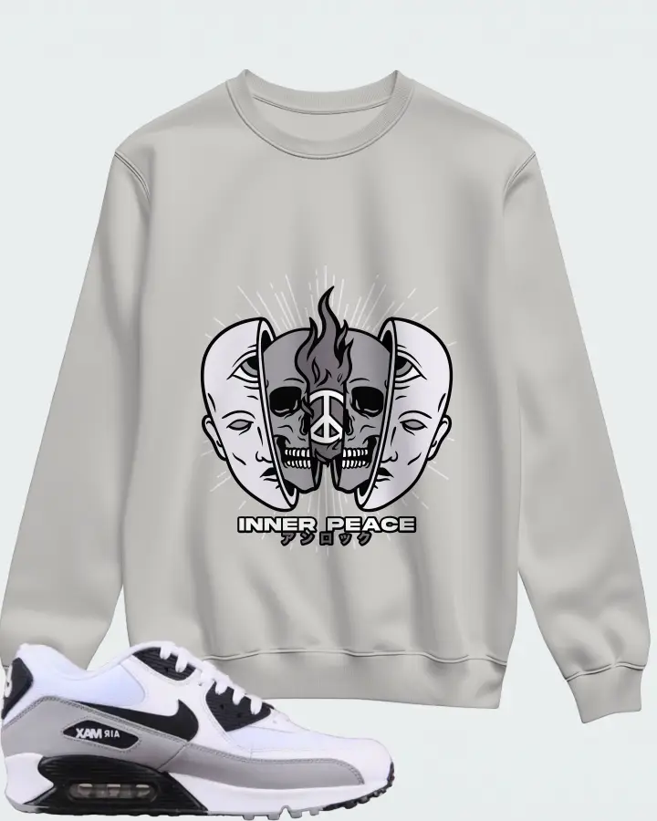 Nike Air Max 90 Essential White Black Grey Matching Sweatshirt