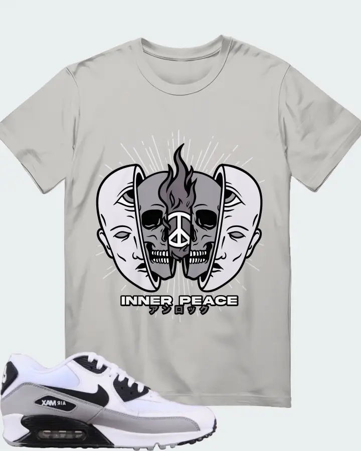 Nike Air Max 90 Essential White Black Grey Matching T-Shirt