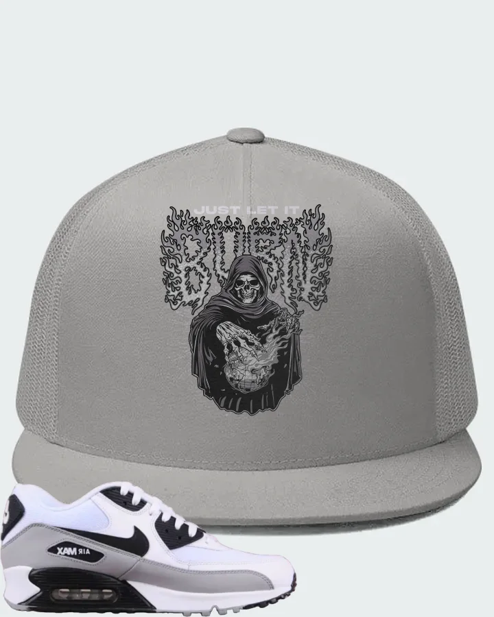 Nike Air Max 90 Essential White Black Grey Matching Hat