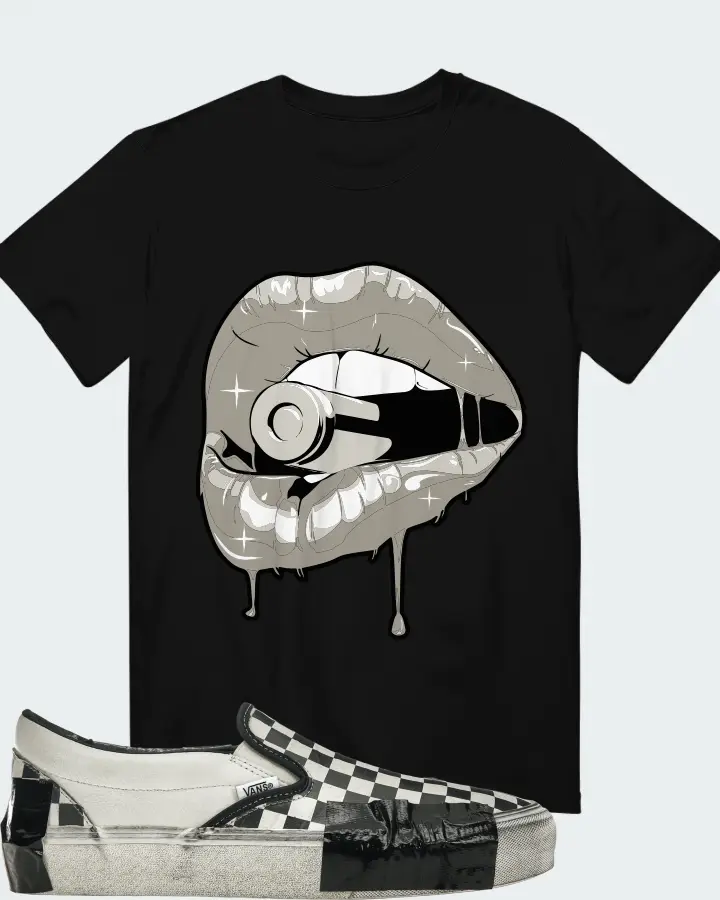 Vans Classic Slip-On VLT LX Sneaker Matching Black T-Shirt - Kiss of Death