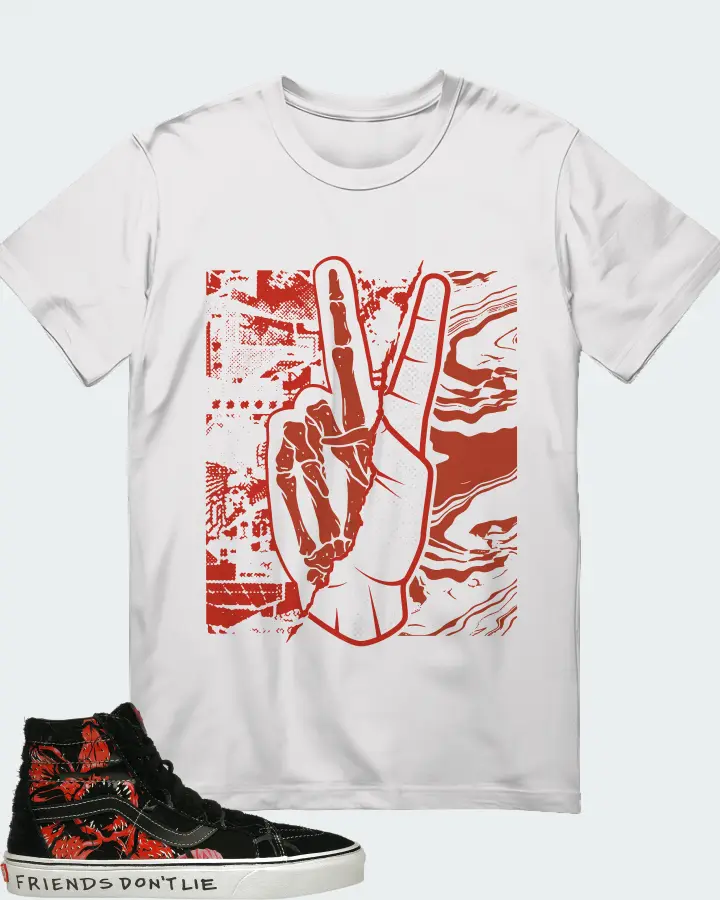 Vans Sk8-Hi Reissue Sneaker Matching White T-Shirt - Peace of mind