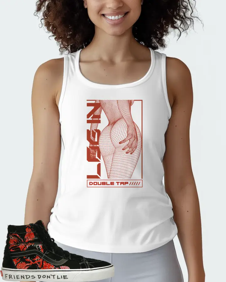 Vans Sk8-Hi Reissue Sneaker Matching White Tank Top (LOGIN) - View 3