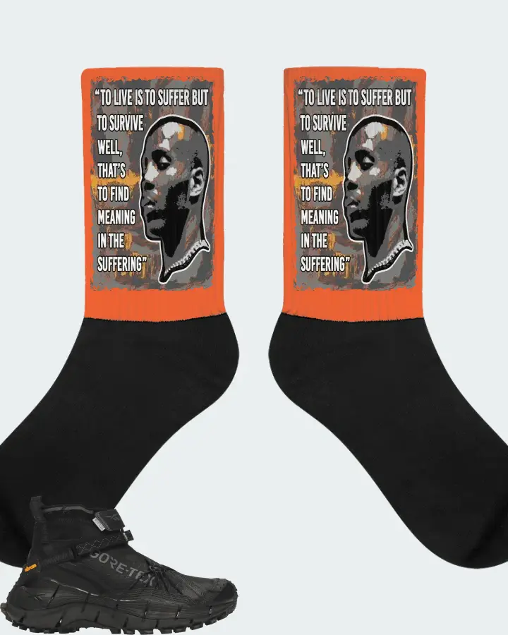 Reebok Zig Kinetica II Edge Sneaker Matching Orange Socks - DMX Suffer Quote