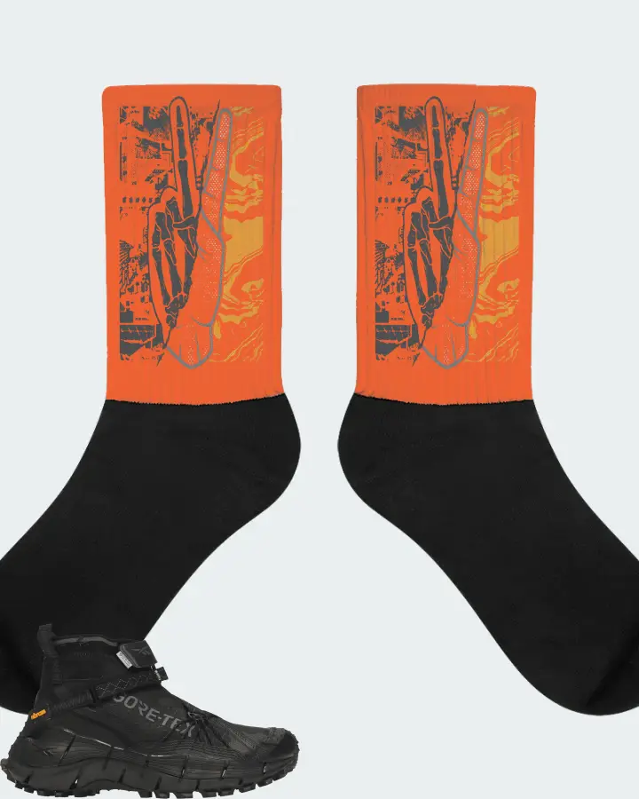 Reebok Zig Kinetica II Edge Sneaker Matching Orange Socks - Peace of mind