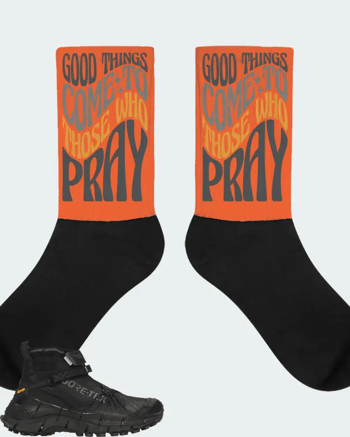 Reebok Zig Kinetica II Edge Sneaker Matching Orange Socks - Good Things Come To Those Who Pray
