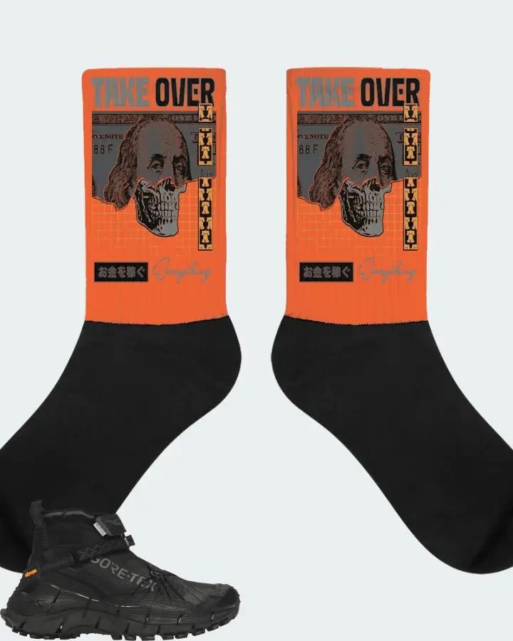 Reebok Zig Kinetica II Edge Sneaker Matching Orange Socks - Take Over