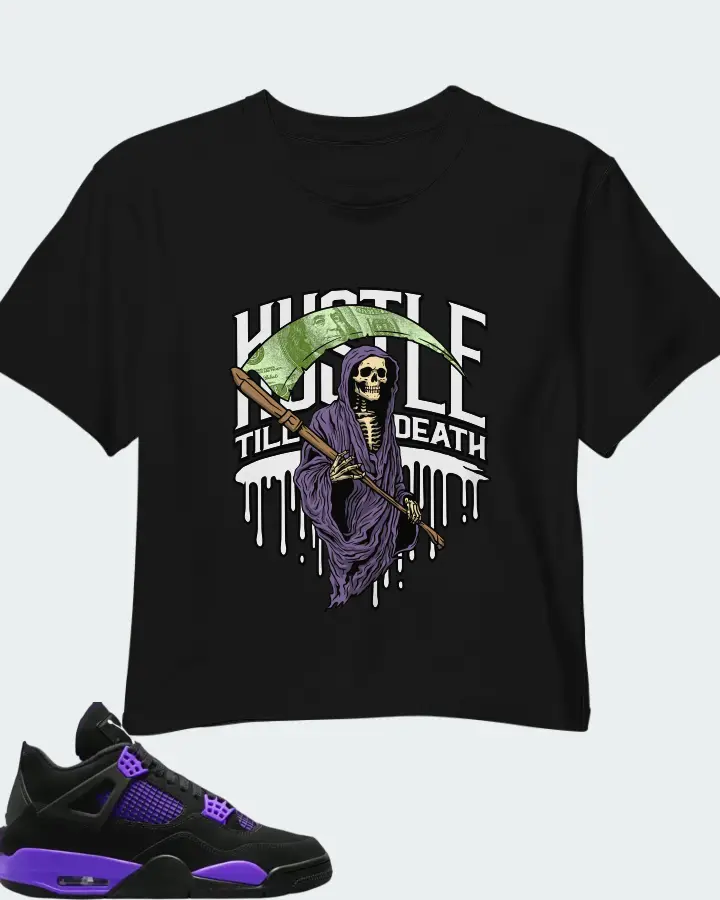Air Jordan 4 Purple Thunder  Matching Crop Top