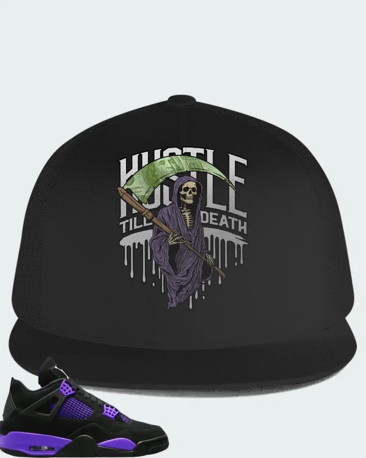 Air Jordan 4 Purple Thunder  Matching Hat