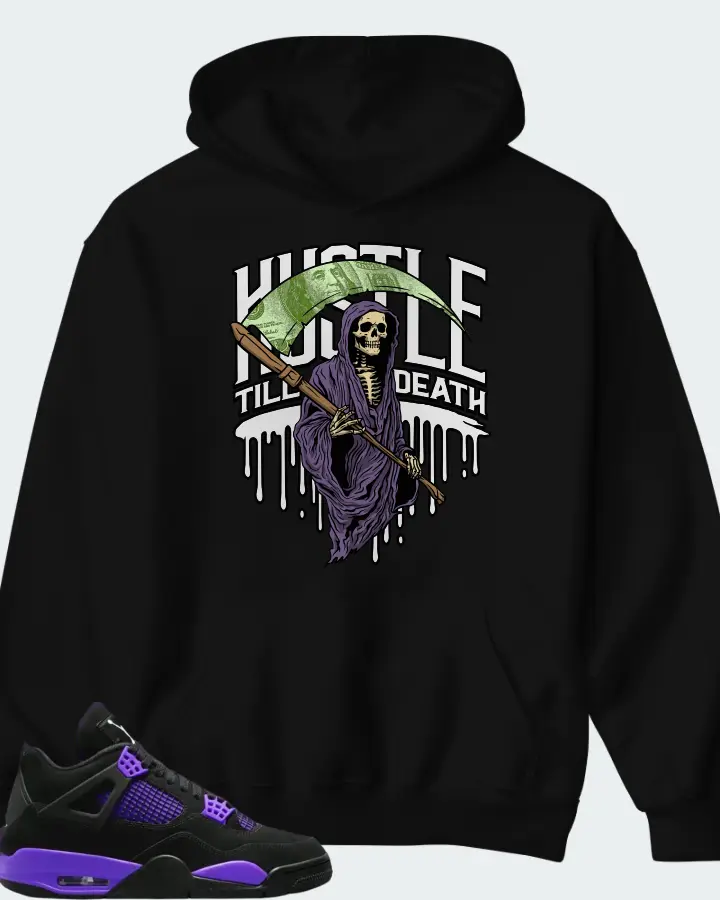 Air Jordan 4 Purple Thunder  Matching Hoodie
