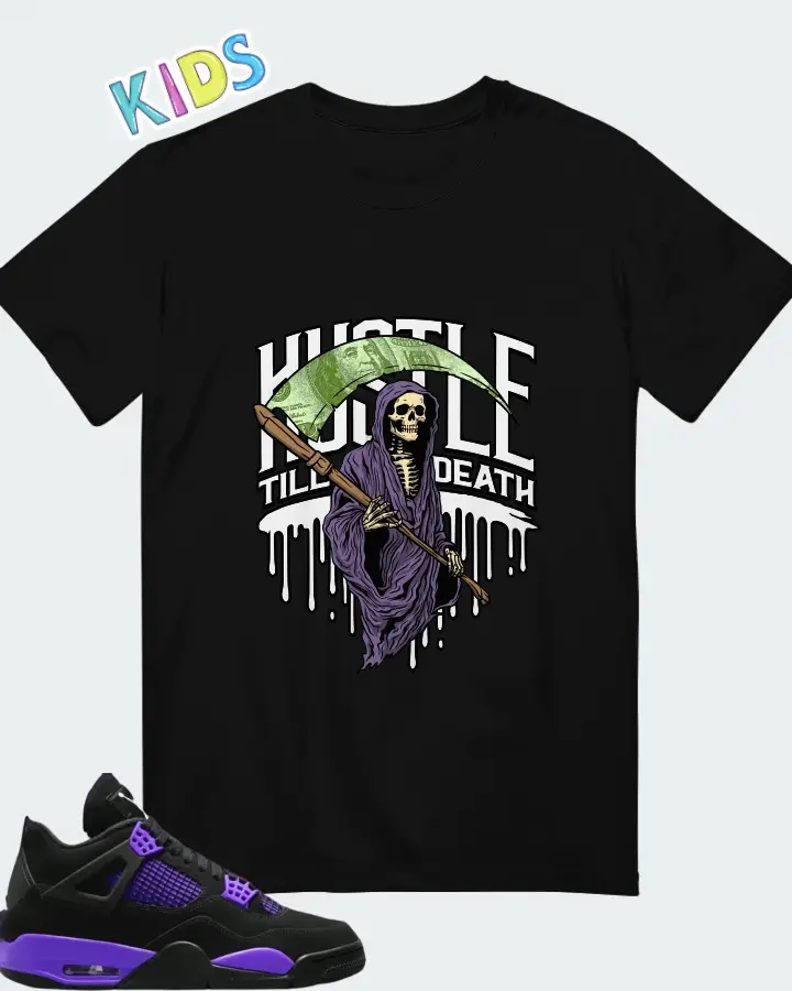 Air Jordan 4 Purple Thunder  Matching Kid's T-Shirt