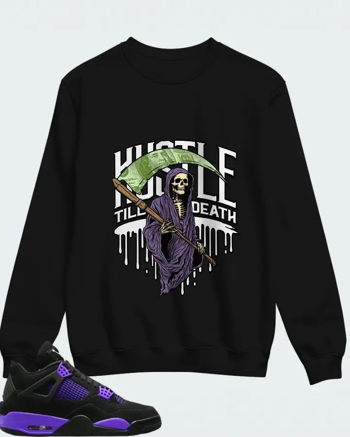 Air Jordan 4 Purple Thunder  Matching Sweatshirt