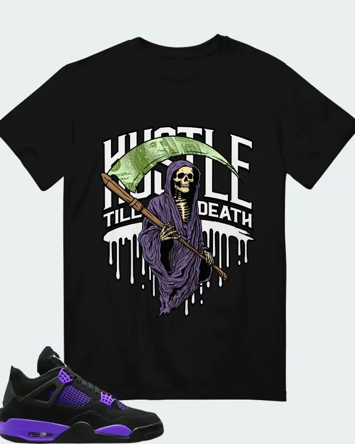 Air Jordan 4 Purple Thunder  Matching T-Shirt