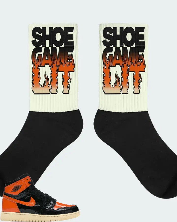 Jordan 1 Retro High Sneaker Matching Citron Socks - Shoe Game Lit Refreshed
