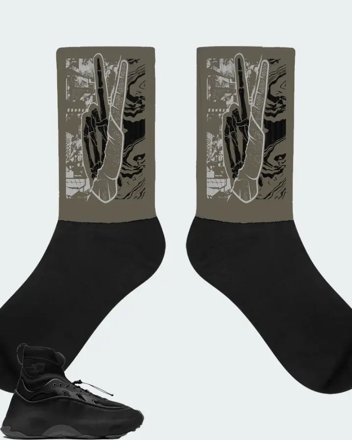 adidas Ozmorphis Sneaker Matching Army Green Socks - Peace of mind