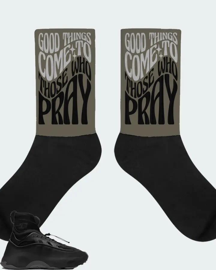adidas Ozmorphis Sneaker Matching Army Green Socks - Good Things Come To Those Who Pray