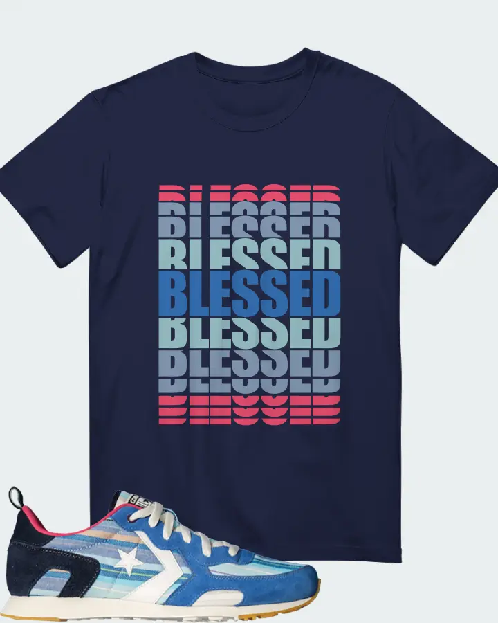 Converse Thunderbolt 84 CLOT Tex-Mex Sneaker Matching Navy T-Shirt - BLESSED Many Times