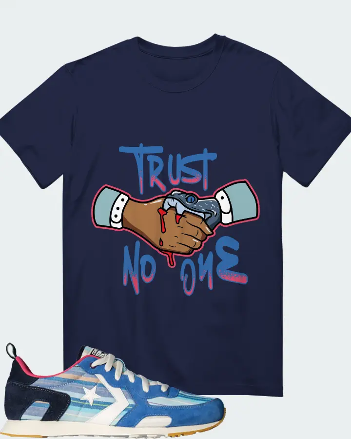 Converse Thunderbolt 84 CLOT Tex-Mex Sneaker Matching Navy T-Shirt - Trust No One