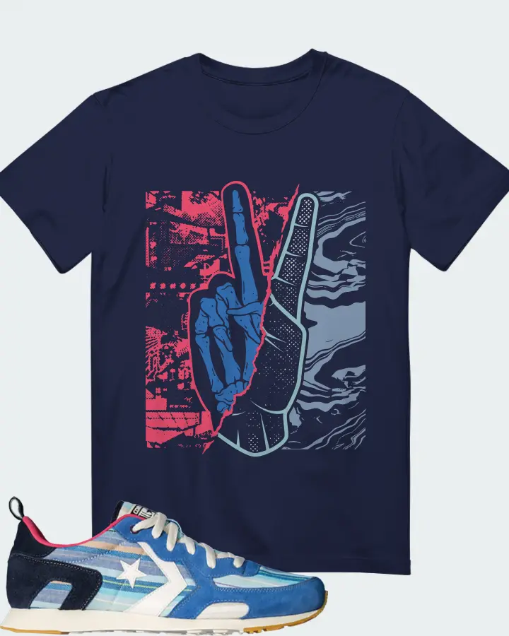 Converse Thunderbolt 84 CLOT Tex-Mex Sneaker Matching Navy T-Shirt - Peace of mind