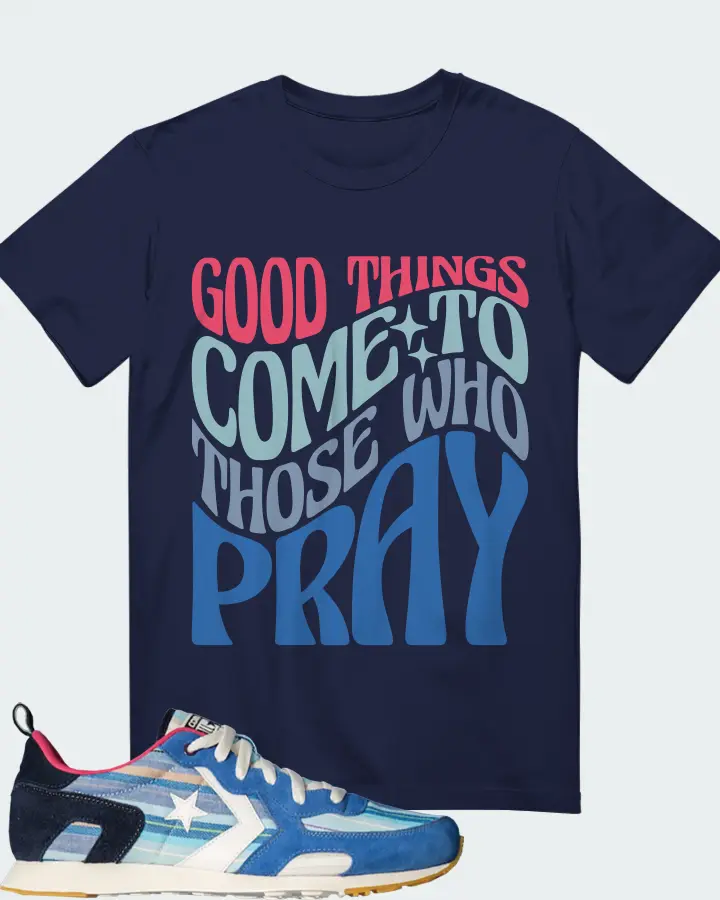 Converse Thunderbolt 84 CLOT Tex-Mex Sneaker Matching Navy T-Shirt - Good Things Come To Those Who Pray