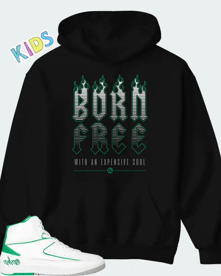 Air Jordan 2 Retro Lucky Green Matching Kid's Hoodie