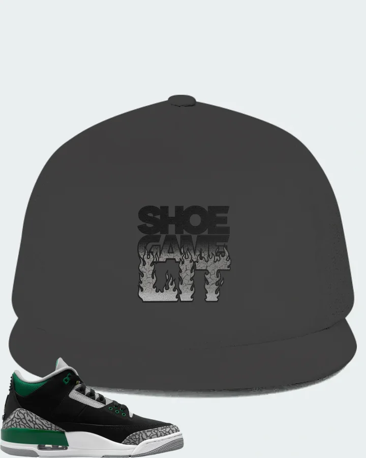Jordan 3 Retro Sneaker Matching Dark Grey Hat - Shoe Game Lit Refreshed