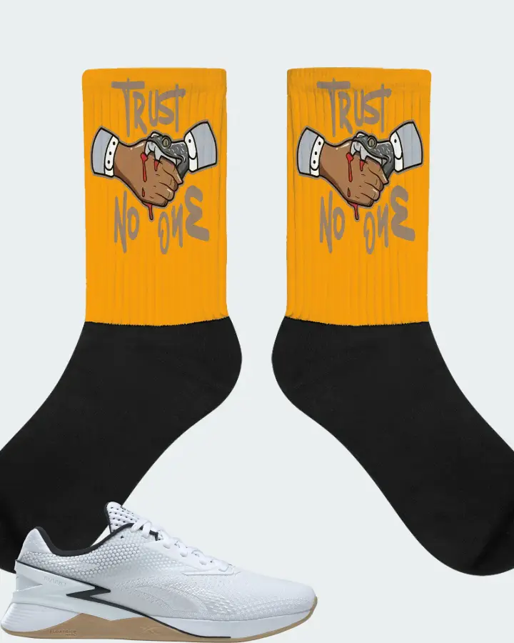 Reebok Nano X3 Sneaker Matching Gold Socks - Trust No One