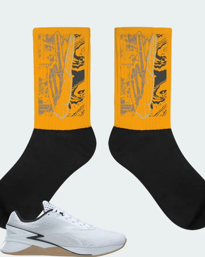 Reebok Nano X3 Sneaker Matching Gold Socks - Peace of mind