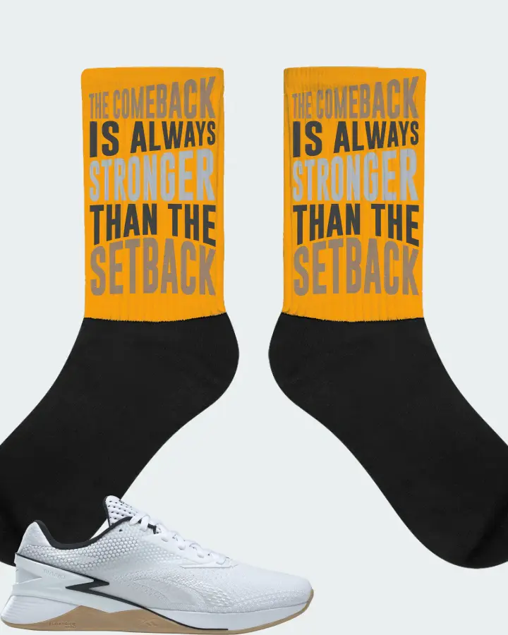 Reebok Nano X3 Sneaker Matching Gold Socks - The Comeback