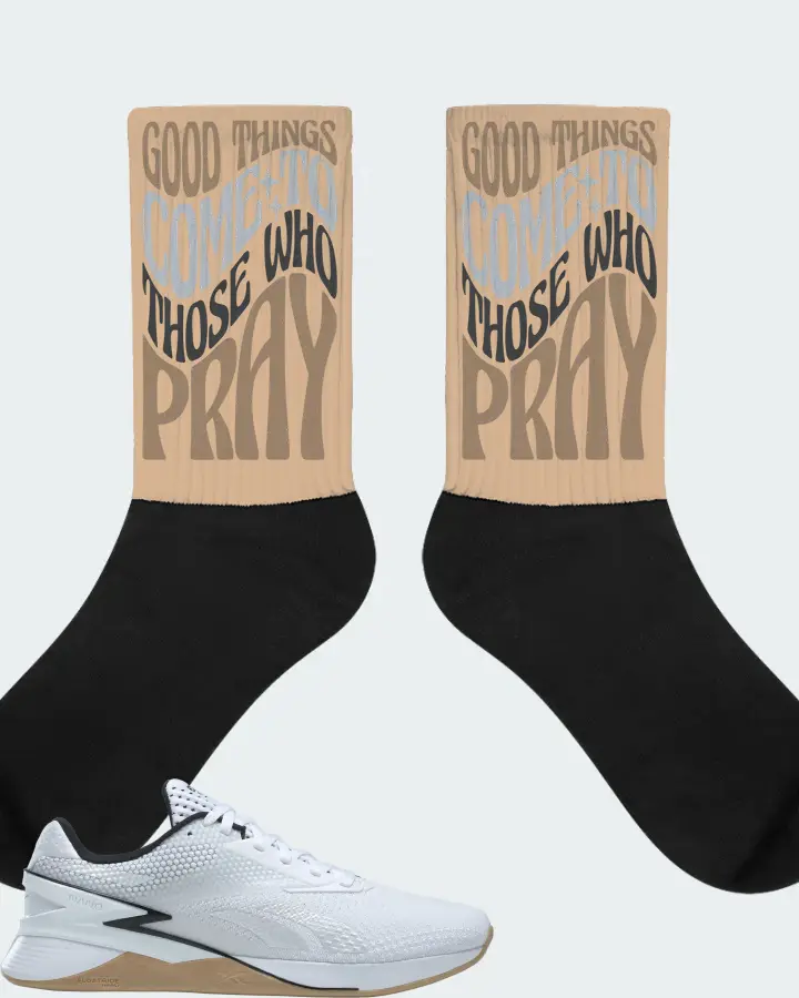 Reebok Nano X3 Sneaker Matching Cream Socks - Good Things Come To Those Who Pray