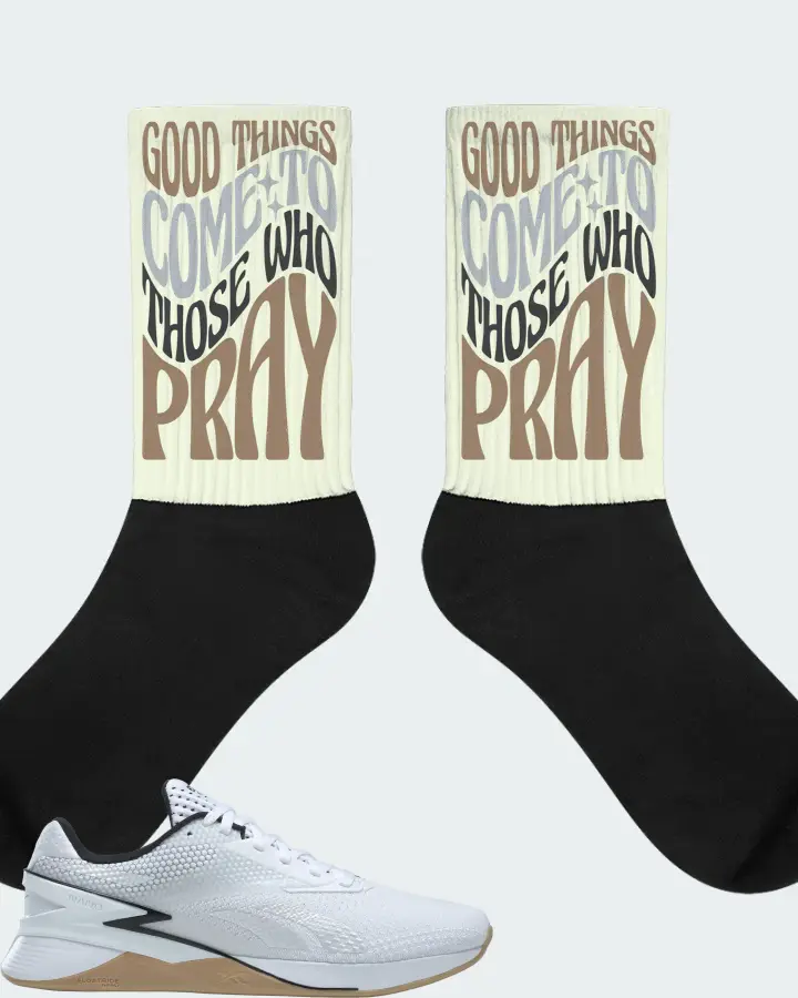 Reebok Nano X3 Sneaker Matching Citron Socks - Good Things Come To Those Who Pray