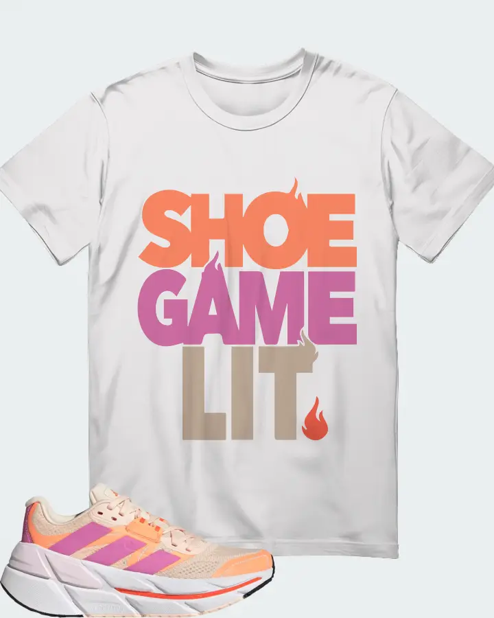 Adidas Adistar CS Bliss Orange Pulse Lilac Sneaker Matching White T-Shirt - Shoe Game Lit Classic