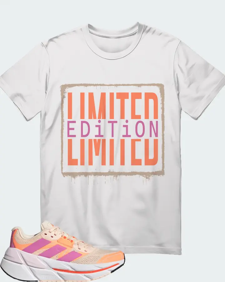 Adidas Adistar CS Bliss Orange Pulse Lilac Sneaker Matching White T-Shirt - LIMITED EDITION