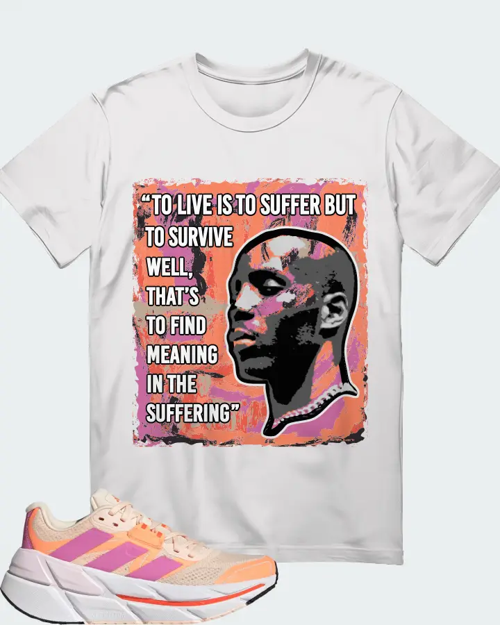 Adidas Adistar CS Bliss Orange Pulse Lilac Sneaker Matching White T-Shirt - DMX Suffer Quote