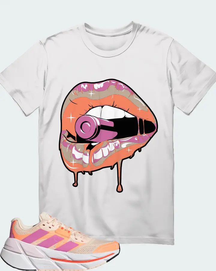 Adidas Adistar CS Bliss Orange Pulse Lilac Sneaker Matching White T-Shirt - Kiss of Death