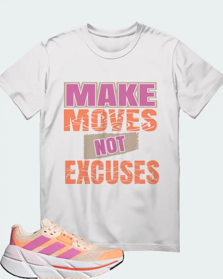 Adidas Adistar CS Bliss Orange Pulse Lilac Sneaker Matching White T-Shirt - Make Moves Not Excuses