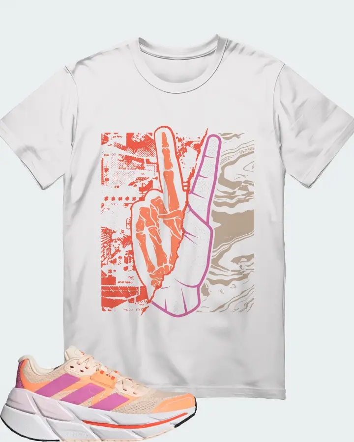 Adidas Adistar CS Bliss Orange Pulse Lilac Sneaker Matching White T-Shirt - Peace of mind