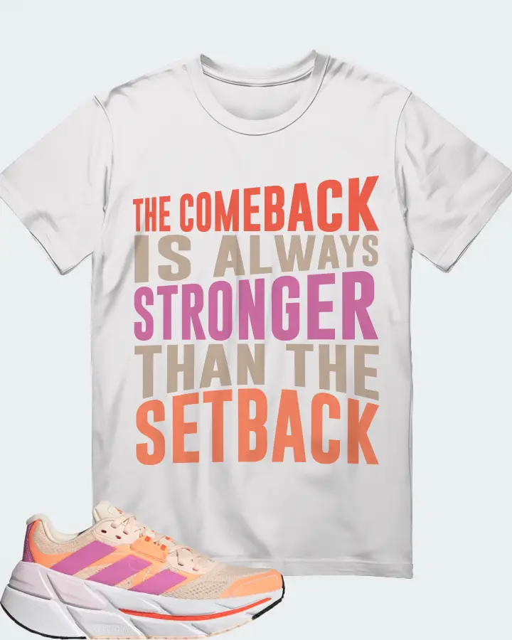 Adidas Adistar CS Bliss Orange Pulse Lilac Sneaker Matching White T-Shirt - The Comeback