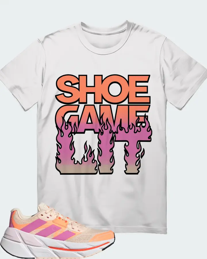 Adidas Adistar CS Bliss Orange Pulse Lilac Sneaker Matching White T-Shirt - Shoe Game Lit Refreshed