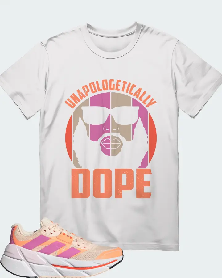 Adidas Adistar CS Bliss Orange Pulse Lilac Sneaker Matching White T-Shirt - UNAPOLOGETICALLY DOPE Man