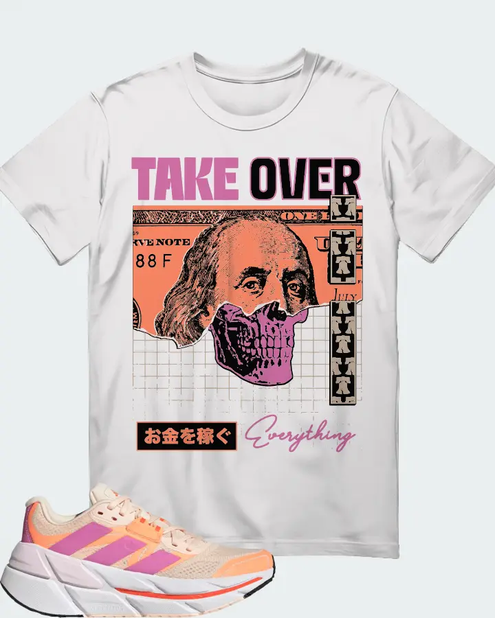 Adidas Adistar CS Bliss Orange Pulse Lilac Sneaker Matching White T-Shirt - Take Over