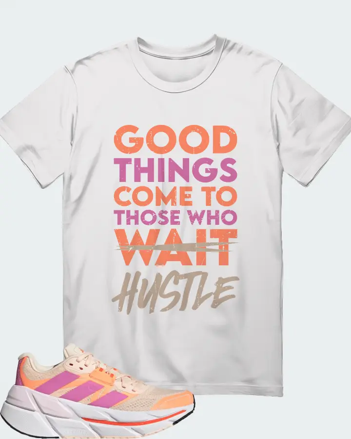 Adidas Adistar CS Bliss Orange Pulse Lilac Sneaker Matching White T-Shirt - Good Things Come