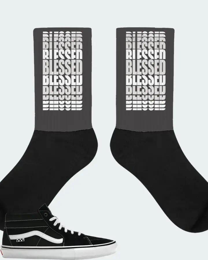 Vans Skate Grosso Mid Sneaker Matching Dark Grey Socks - BLESSED Many Times